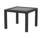 Стол пластиковый RATTAN арт. 95x95см квадратный со стеклом (антрацит)