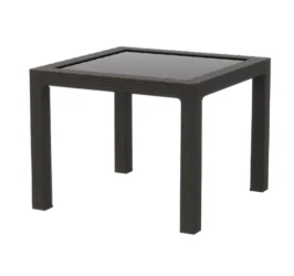 Стол пластиковый RATTAN арт. 95x95см квадратный со стеклом (антрацит)