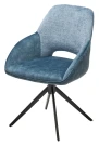 Стул BERRIES 360 град. Синий Loris-37, велюр/ темно-синий 7525-56, велюр/ черный каркас, DISAUR Стул BERRIES 360 град. Синий Loris-37, велюр/ темно-синий 7525-56, велюр/ черный каркас, DISAUR