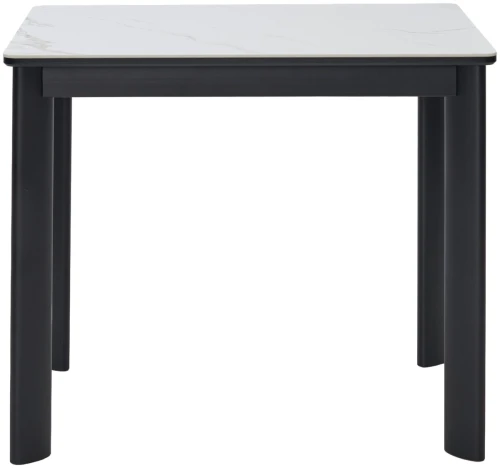 Стол ТЕТ-А-ТЕТ 120  Белый мрамор, керамика / Черный каркас М-City