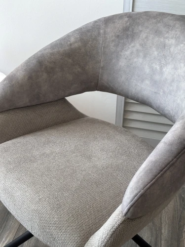 Стул EMBER 360 град. поворот. 7525-180 Серый, велюр/ ENJOY-451 Серый, ткань/ Черный, ®DISAUR