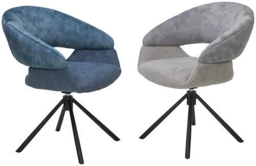 Стул EMBER 360 град. поворот. 7525-180 Серый, велюр/ ENJOY-451 Серый, ткань/ Черный, ®DISAUR