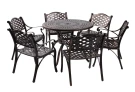 Обеденная группа из литого алюминия c столом ВУЛКАН + 6 кресел Лион