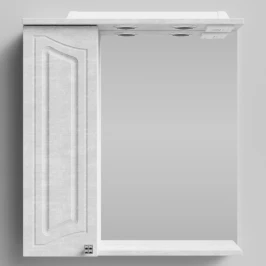 Зеркало Адам 65, Белый камень ПВХ 57805, левая