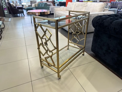 Стол сервировочный Эмили ЕТ-219, 80х40х82 см, матовое золото