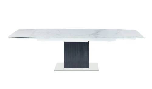 Стол обеденный раскладной Хлое MC22027DT, 180(260)х95х76 см, белый мрамор