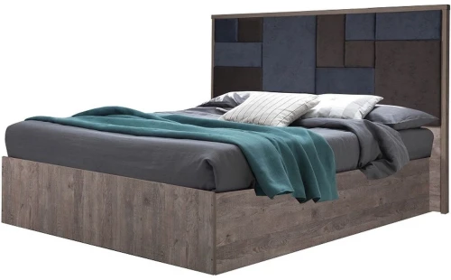 Кровать «Монако 1600» КМК 0673.2, Сосна натуральная/Onyx 17/Onyx 20