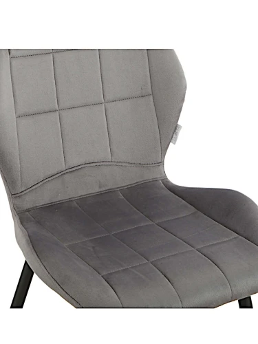 DC827 Стул мягкий, ТЕМНО-СЕРЫЙ#G62-40 велюр, каркас металл черный КРУГЛЫЙ