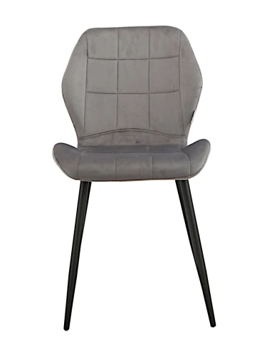 DC827 Стул мягкий, ТЕМНО-СЕРЫЙ#G62-40 велюр, каркас металл черный КРУГЛЫЙ