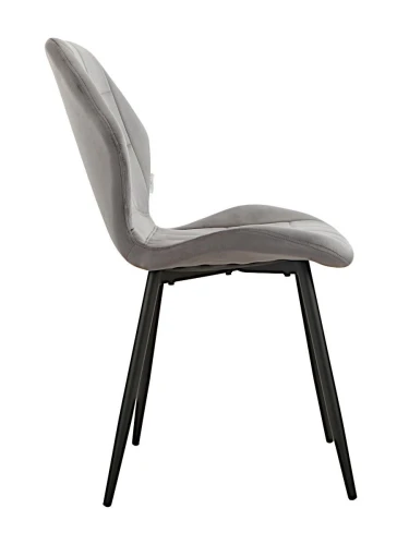 DC827 Стул мягкий, ТЕМНО-СЕРЫЙ#G62-40 велюр, каркас металл черный КРУГЛЫЙ