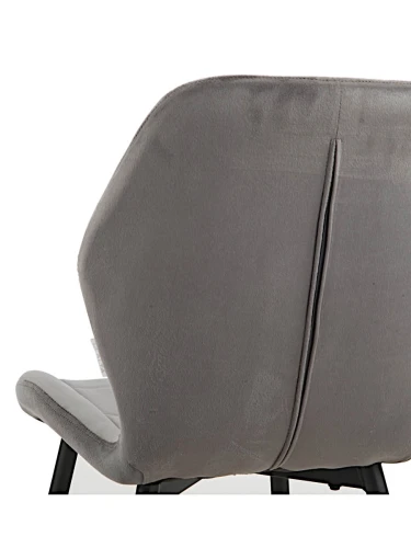 DC827 Стул мягкий, ТЕМНО-СЕРЫЙ#G62-40 велюр, каркас металл черный КРУГЛЫЙ