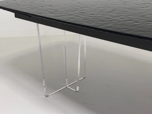 Стол LAURITS 200 GREY, стекло BUBBLE  / Прозрачный каркас ®DISAUR