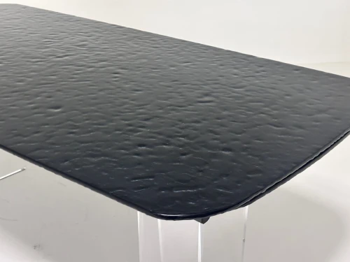 Стол LAURITS 200 GREY, стекло BUBBLE  / Прозрачный каркас ®DISAUR