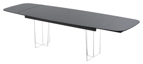 Стол LAURITS 200 GREY, стекло BUBBLE  / Прозрачный каркас ®DISAUR