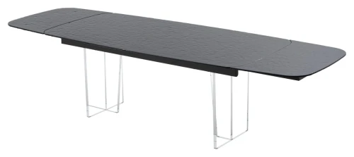 Стол LAURITS 200 GREY, стекло BUBBLE  / Прозрачный каркас ®DISAUR