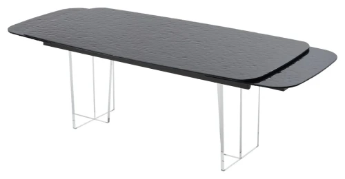 Стол LAURITS 200 GREY, стекло BUBBLE  / Прозрачный каркас ®DISAUR