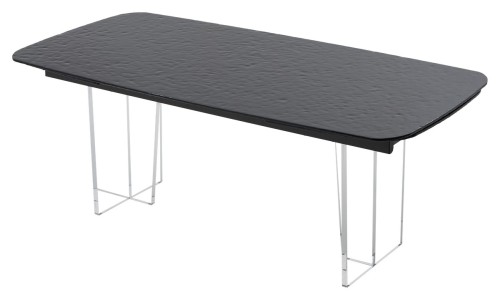 Стол LAURITS 200 GREY, стекло BUBBLE  / Прозрачный каркас ®DISAUR