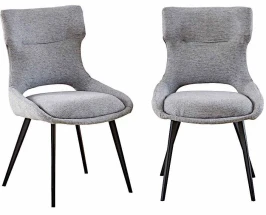 DC6807 Стул мягкий, СЕРЫЙ#UF925-10, каркас металл черный