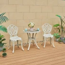 Стол круглый из литого алюминия с керамикой КЕРАМИК «CERAMIC» D60х66  -  White Стол круглый из литого алюминия с керамикой КЕРАМИК «CERAMIC» D60х66  -  White