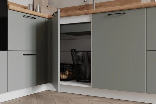 Готовая кухня КГ Угловой 1500*2250 (с пм) Эмаль, Олива  Арника РМ в.2