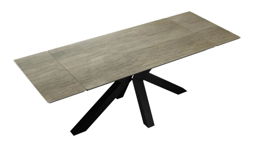 Стол DikLine SFE140 Керамика мрамор под дерево BG 110/подстолье черное/опоры черные (2 уп.)