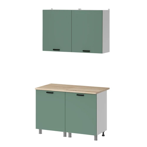 Готовая кухня МК Аленушка 1,2м Орешник Матовая Мята,скоба черный,сонома