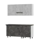 Готовая кухня Розалия (со столешницей 26 мм), Цемент светлый, Цемент темный