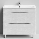 Тумба Адель 90 напольный, Белый камень ПВХ 57805 Vodok с раковиной в комплекте