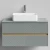 Тумба Аурум 100, пример RAL 7005 Мышино-серый, матовая, 2 ящика, подвесной Vodok с раковиной в комплекте