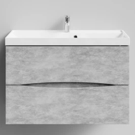 Тумба Лайт 90 подвесной, Горный камень ПВХ 57807 Vodok с раковиной в комплекте