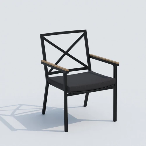 Обеденная группа CANA  FESTA  каркас карбон / стол стекло 180 / ткань антрацит