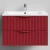 Тумба Эйфория 80 F6, пример RAL 3004 Пурпурно-красный, матовая, 2 ящика, подвесной Vodok с раковиной в комплекте