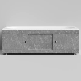 Экран-купе 1700, 3 раздвижные двери, Мрамор Серый софт тач ПВХ 4044-1