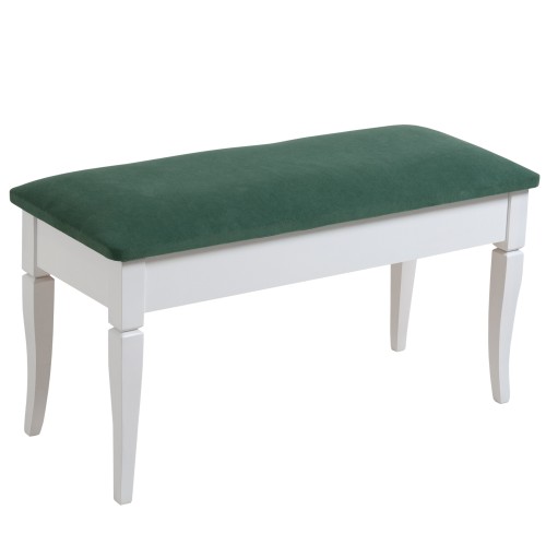 Банкетка Вивальди М с ящиком белый, ткань зеленый