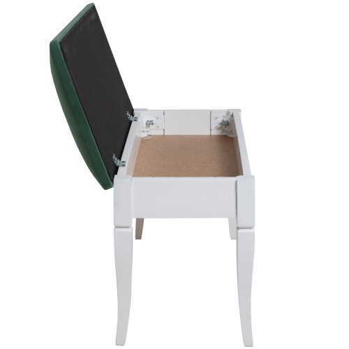 Банкетка Вивальди М с ящиком белый, ткань зеленый