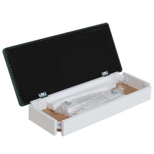 Банкетка Вивальди М с ящиком белый, ткань зеленый