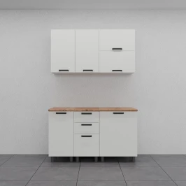 МК Аленушка 1,4м с ящ. Лаванда Молочный,скоба черный,сонома