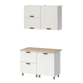 МК Аленушка 1,2м с ящ.в 2 Лаванда Молочный,скоба черный,сонома