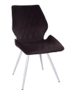 DC230 Стул мягкий, ГОРЬКИЙ ШОКОЛАД#M420-11 велюр, каркас металл, белый КРУГЛЫЙ