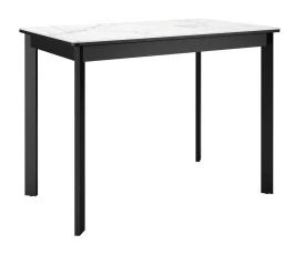 Стол DikLine LK90 Керамика Белый мрамор/подстолье черное/опоры черные