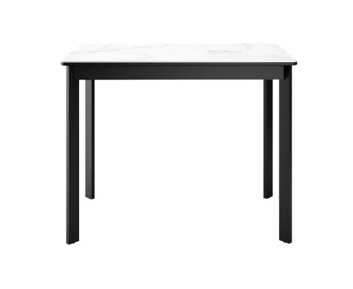 Стол DikLine LK90 Керамика Белый мрамор/подстолье черное/опоры черные
