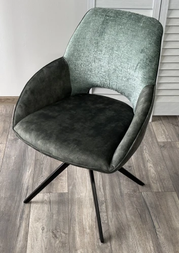Стул BERRIES 360 град., Зеленый Loris-39, велюр/темно-зеленый 7525-156, велюр/ черный каркас, DISAUR