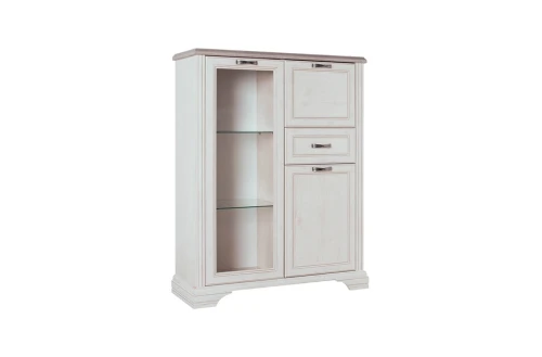 Шкаф с витриной 1V2D1S, MONAKO, цвет Сосна винтаж/дуб анкона