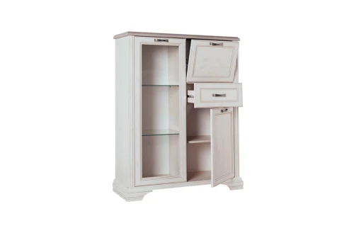 Шкаф с витриной 1V2D1S, MONAKO, цвет Сосна винтаж/дуб анкона