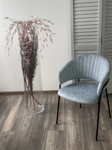 Стул ГЕММА, цвет RAIN 13 blue, велюр / черный каркас М-City