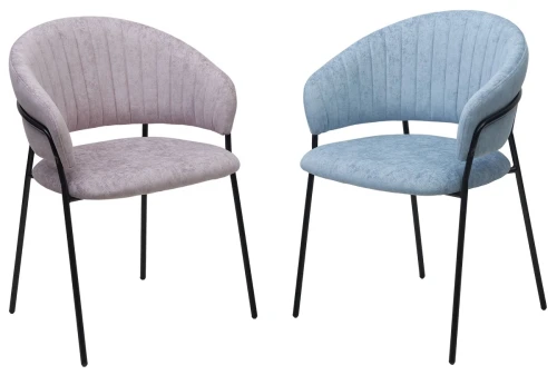 Стул ГЕММА, цвет RAIN 13 blue, велюр / черный каркас М-City