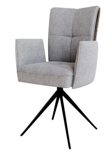 Стул PONCE 360 град. поворот. Brego-07 Серый, ткань/ XD841-16 Серый, букле/ Черный, ®DISAUR