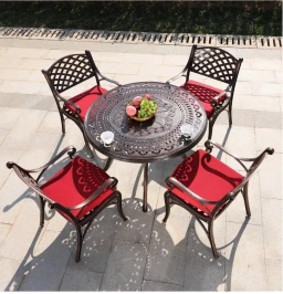 Комплект из литого алюминия стол Орхидея(100см) + 4 кресла Лион