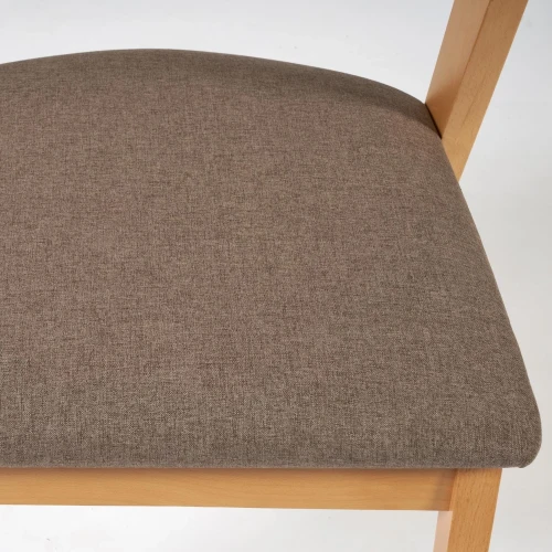 Стул мягкое сидение VERSA (Верса) каркас бук, сиденье ткань, 54,5*56*74см, Натуральный + Коричневый  (Комплект из 2 шт.)