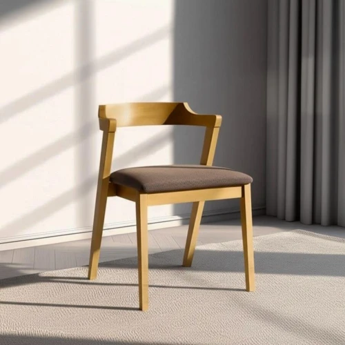 Стул мягкое сидение VERSA (Верса) каркас бук, сиденье ткань, 54,5*56*74см, Натуральный + Коричневый  (Комплект из 2 шт.)